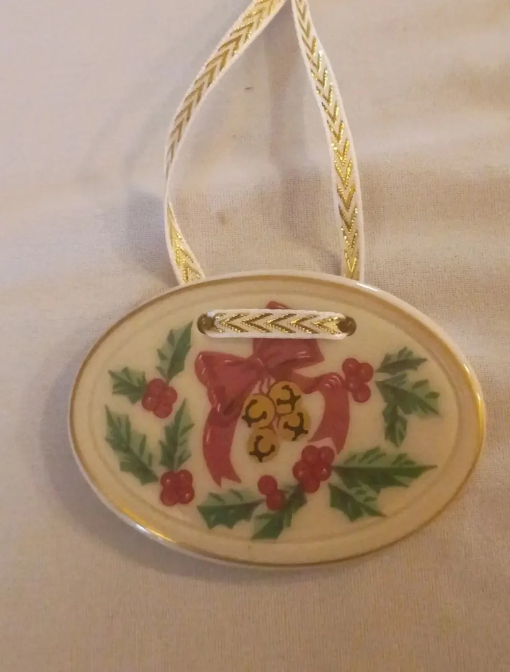 Longaberger Christmas Ceramic Jingle Bell Tie On Embellishment Basket Charm NEW!
